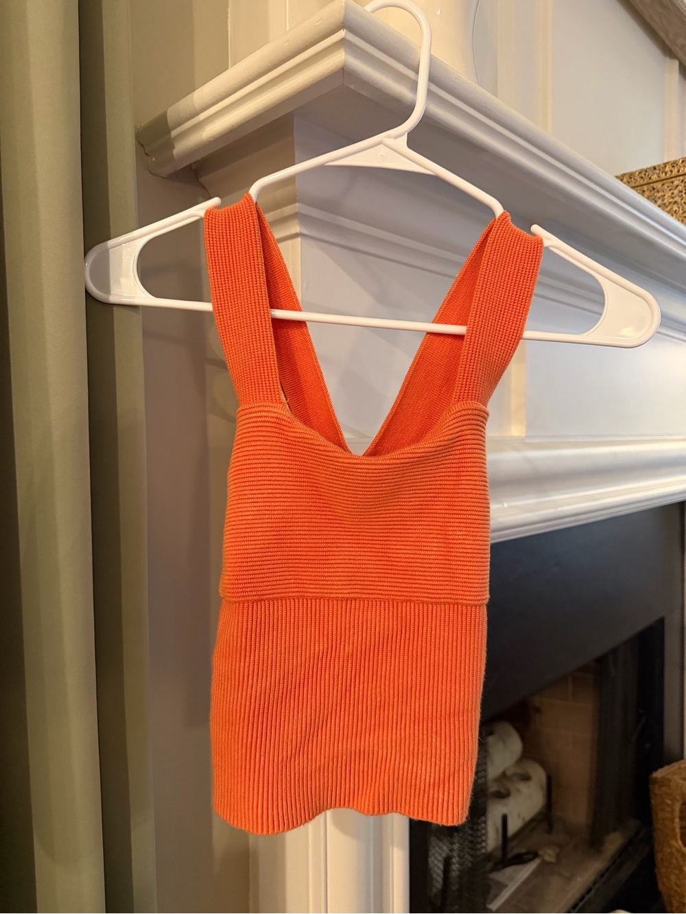 Abercrombie & Fitch Orange Ribbed Knit Bandeau Tank